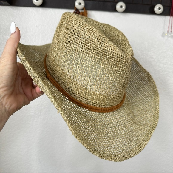Western Cowboy Hat Casual Straw Hat with Chin Strap - One size - NEW - Picture 2 of 7